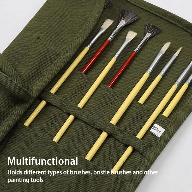 Artlio™ Canvas Brush Storage Roll – 22 Slots