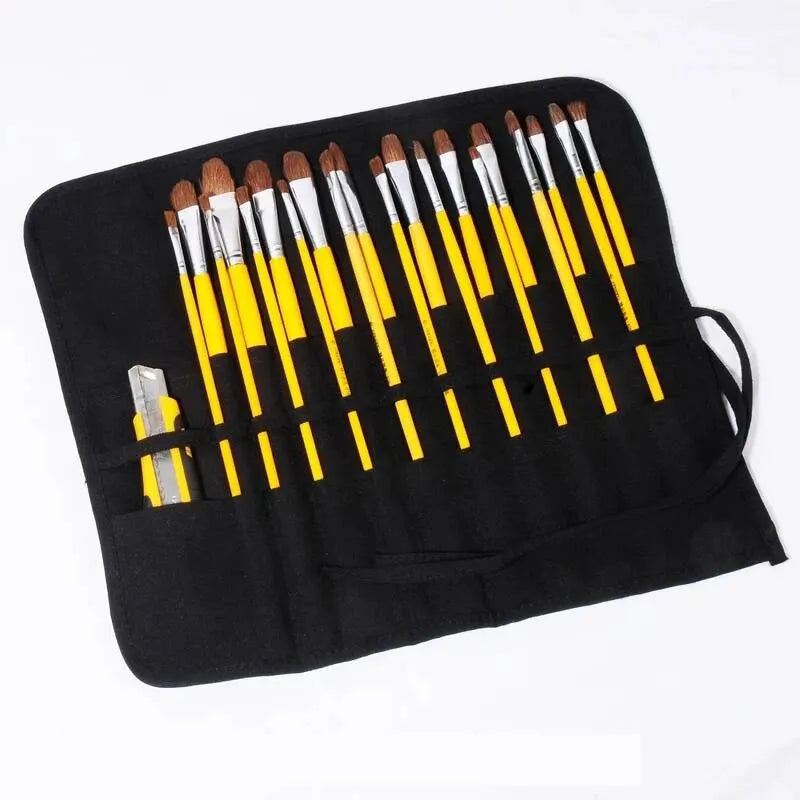 Artlio™ Canvas Brush Storage Roll – 22 Slots