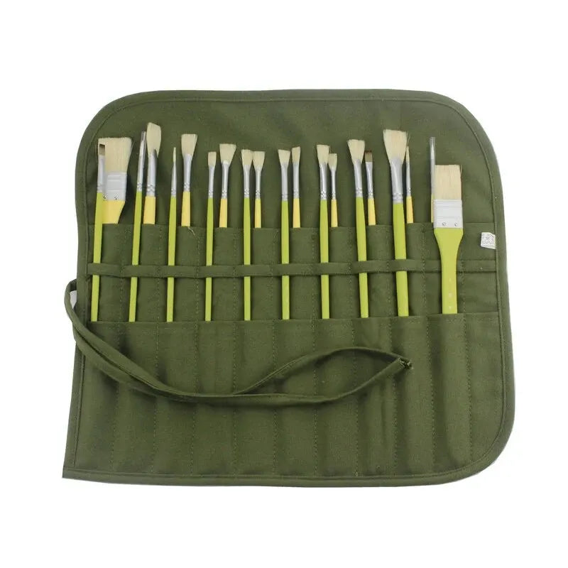 Artlio™ Canvas Brush Storage Roll – 22 Slots